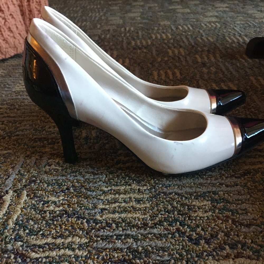 Comfort Plus Black and White Heels